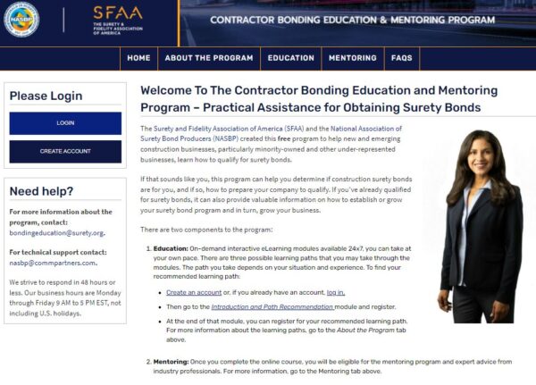 Home page of contractor course