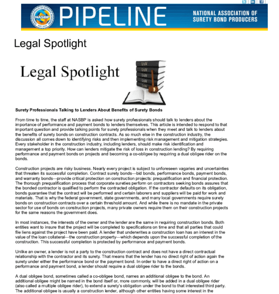 Pipeline Legal Spotlight Dual Obligee