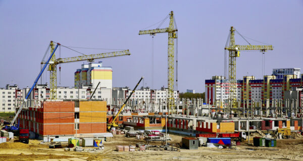 Capital construction of a residential complex on the outskirts of the city