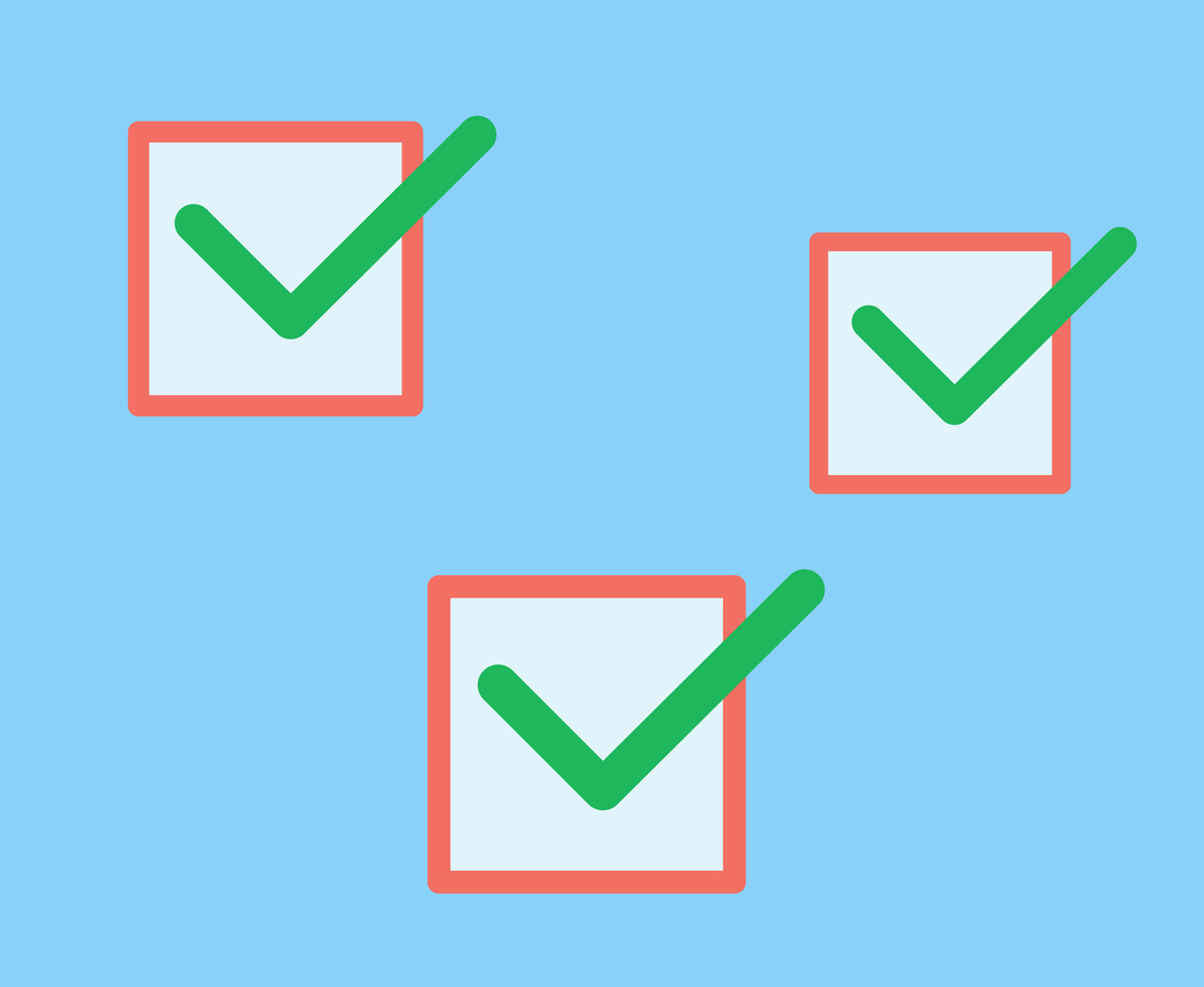 three check marks
