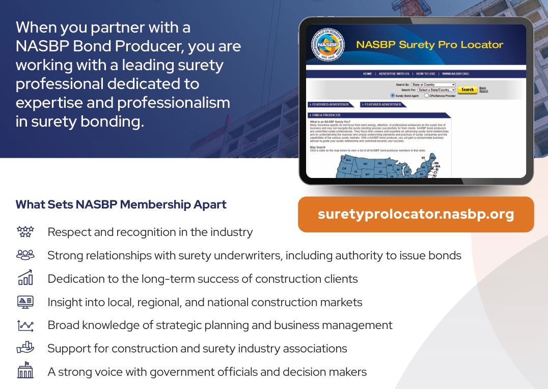 nasbp ad work with the best in surety bonding