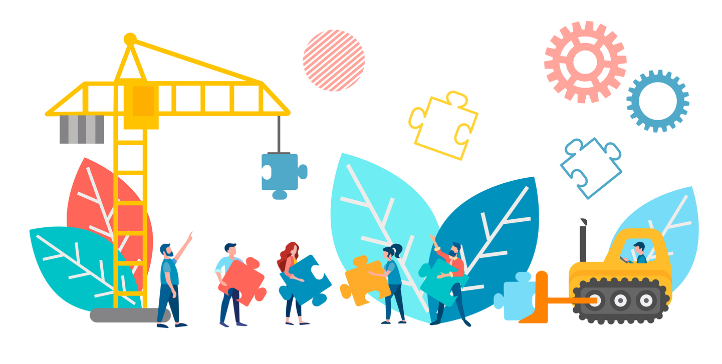 vector illustration of teamwork concept.