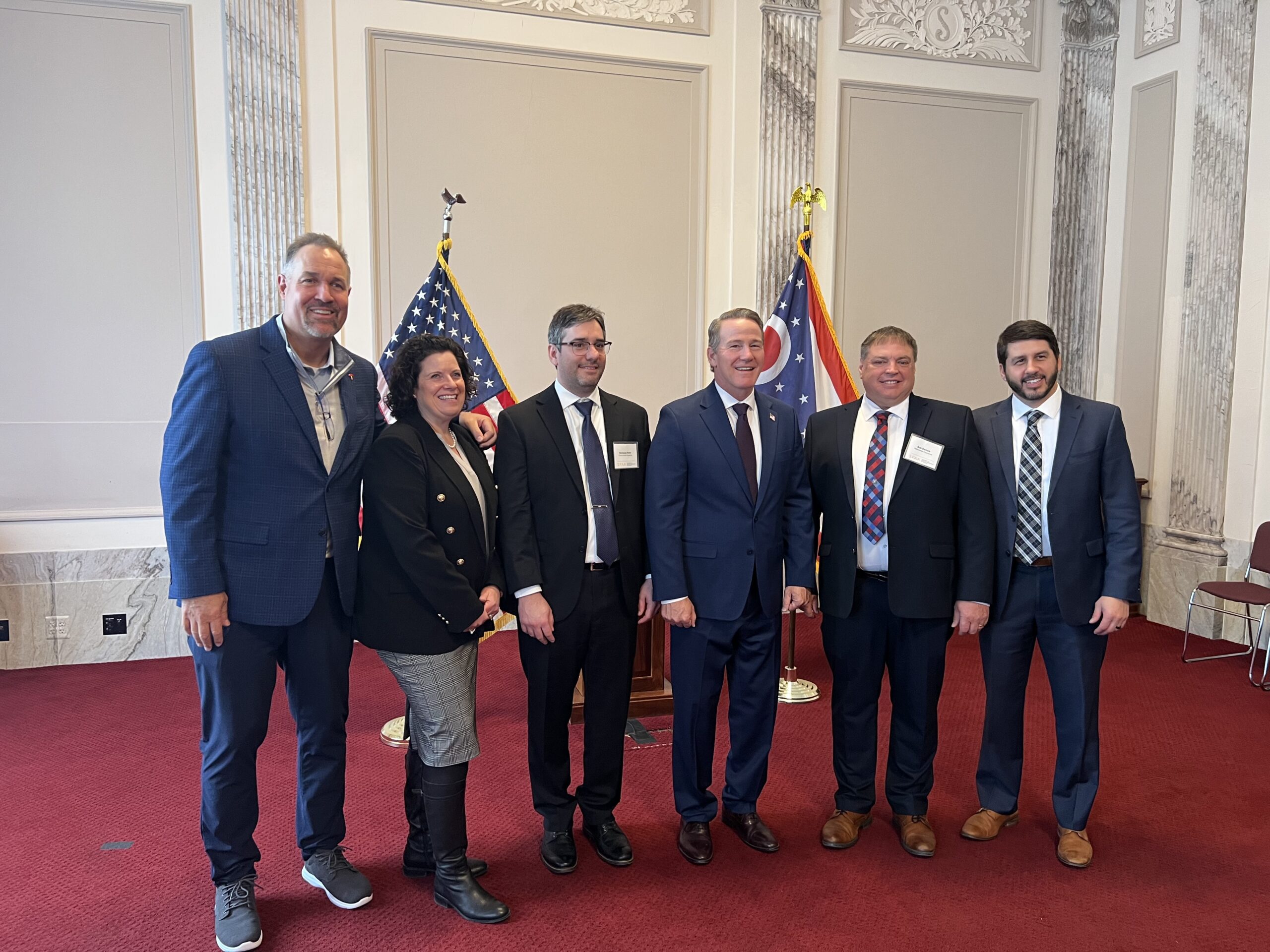 group with sen jon husted r oh paul nebraska travelers kathryn truman westfield nicholas rider zurich sen husted bob daniels nationwide craig pastor chubb