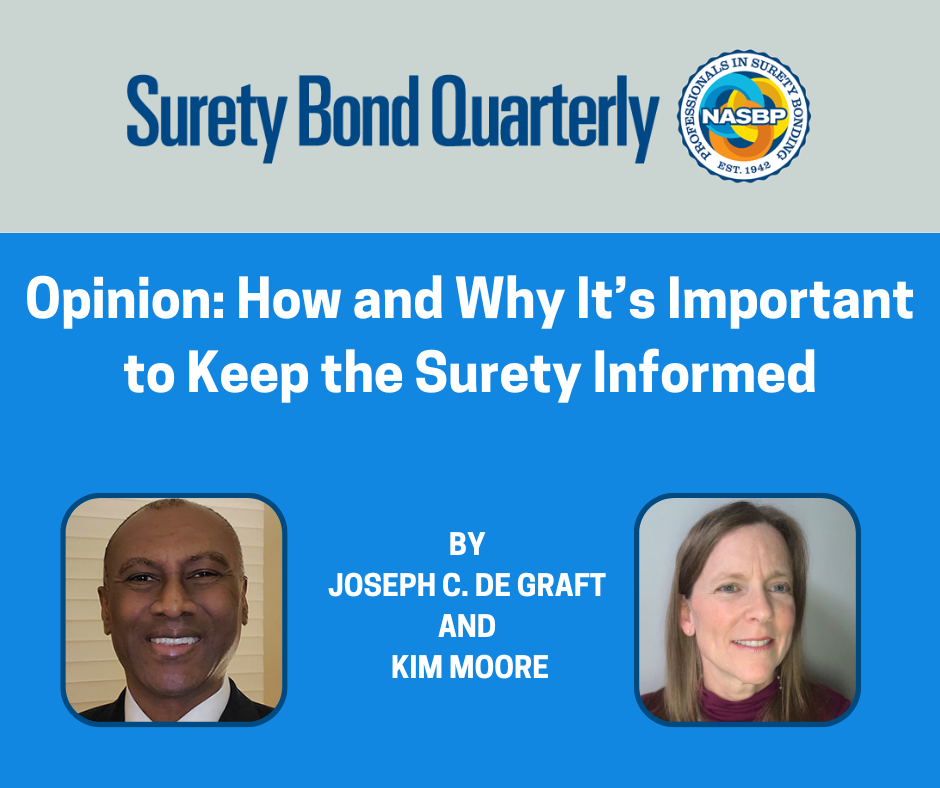 how and why its important to keep surety informed