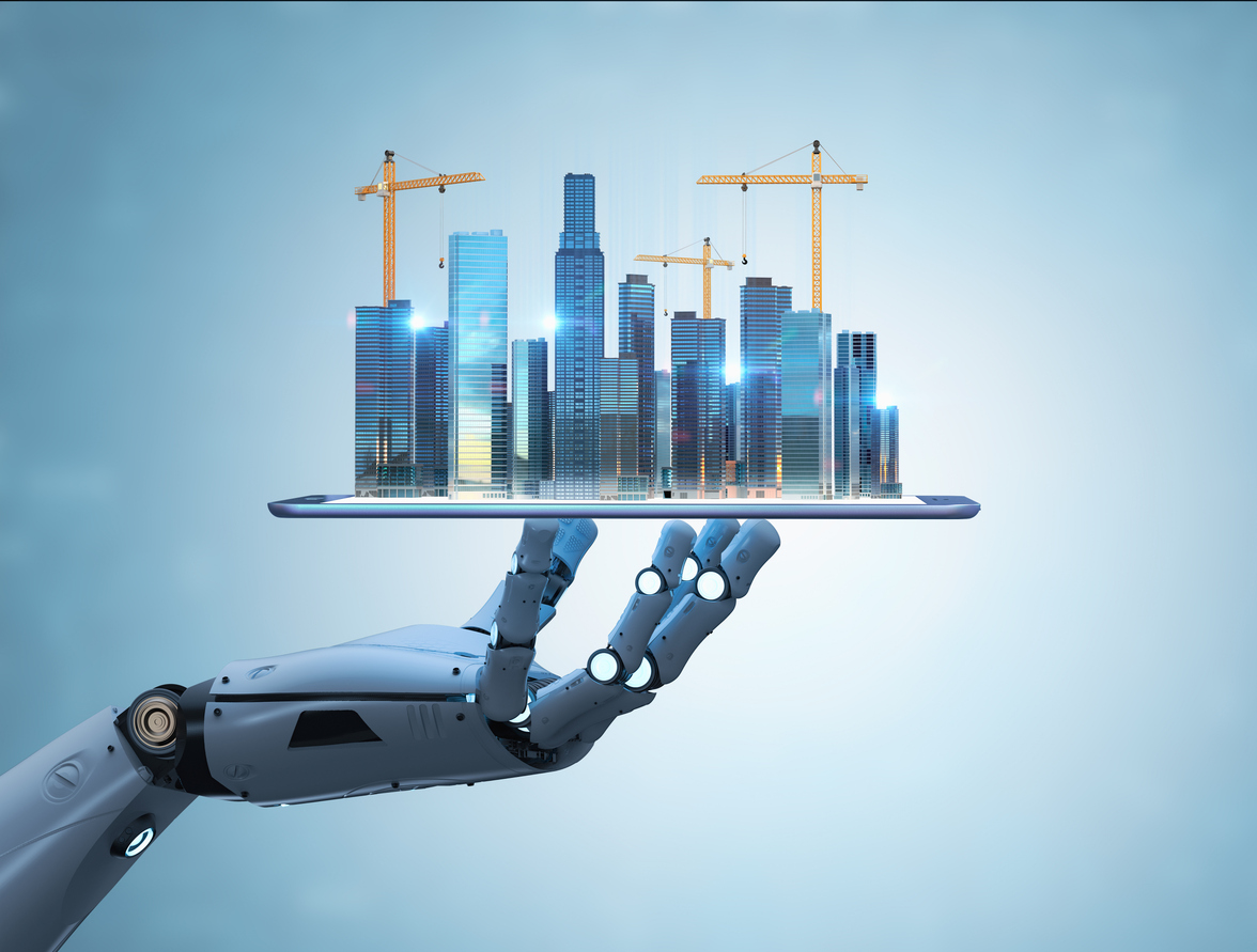 smart city with robot and development city