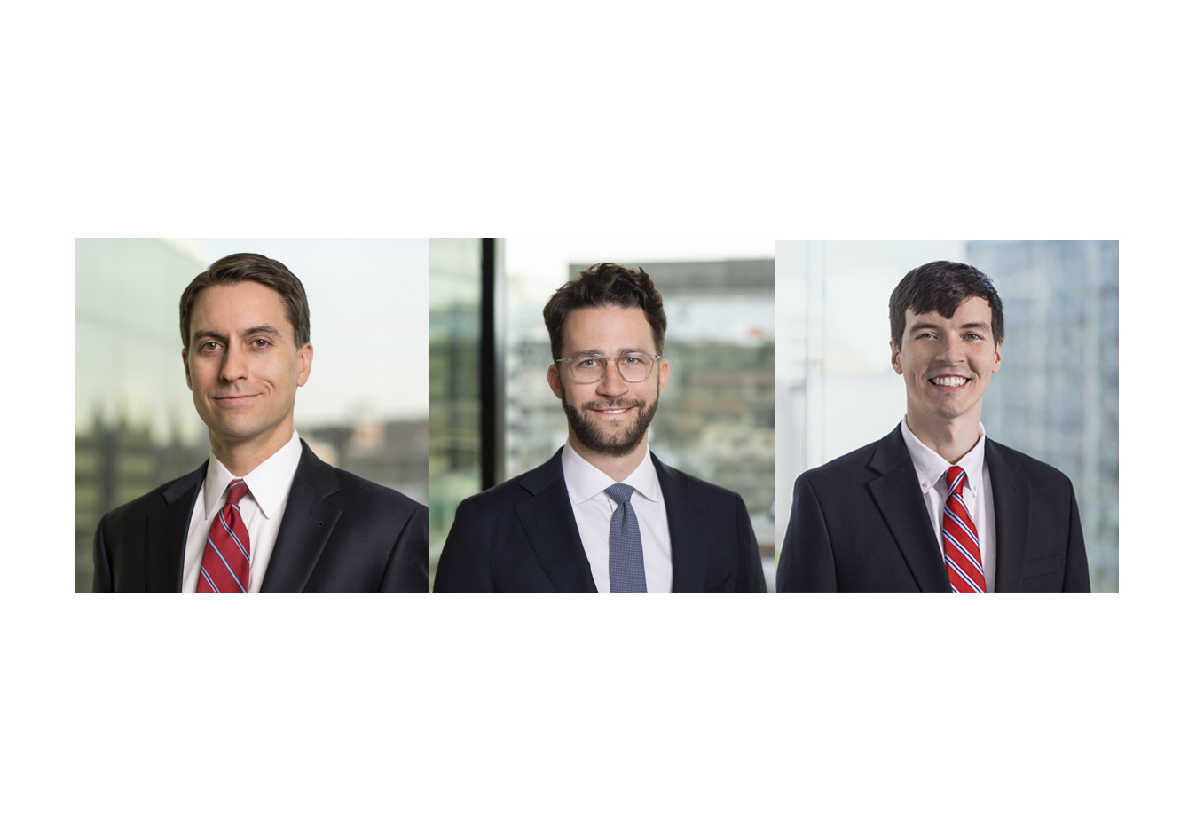 Three men in suits and ties.