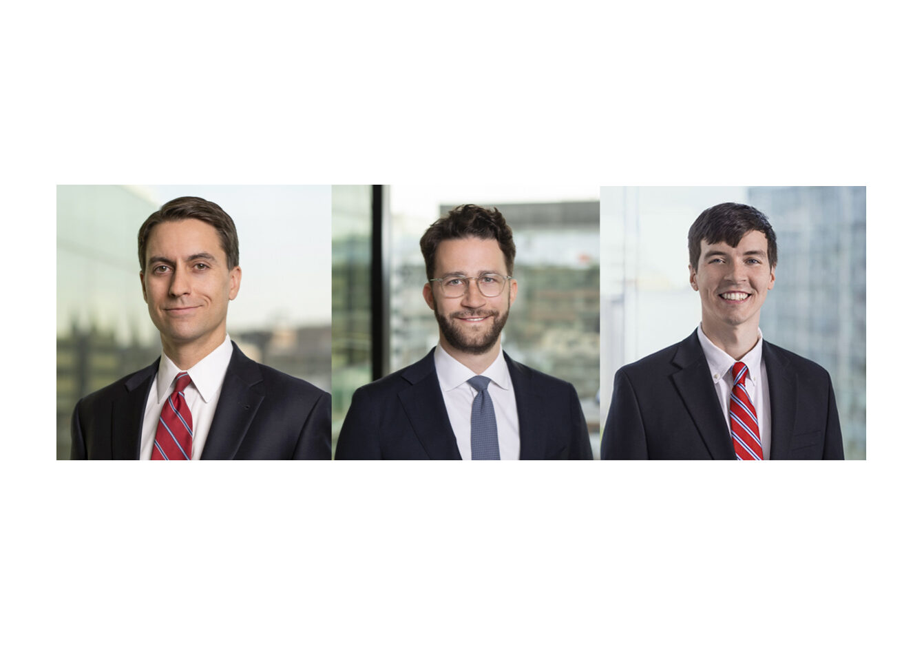 Three men in suits and ties.