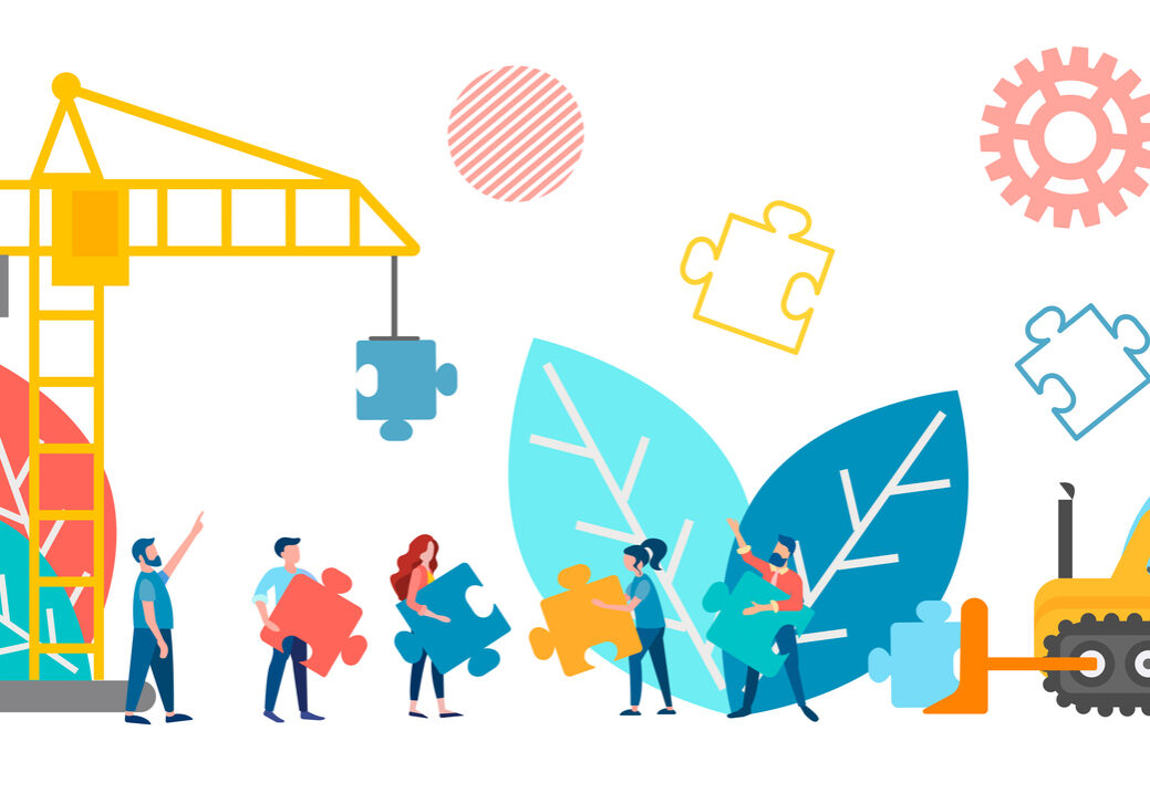 vector illustration of teamwork concept.
