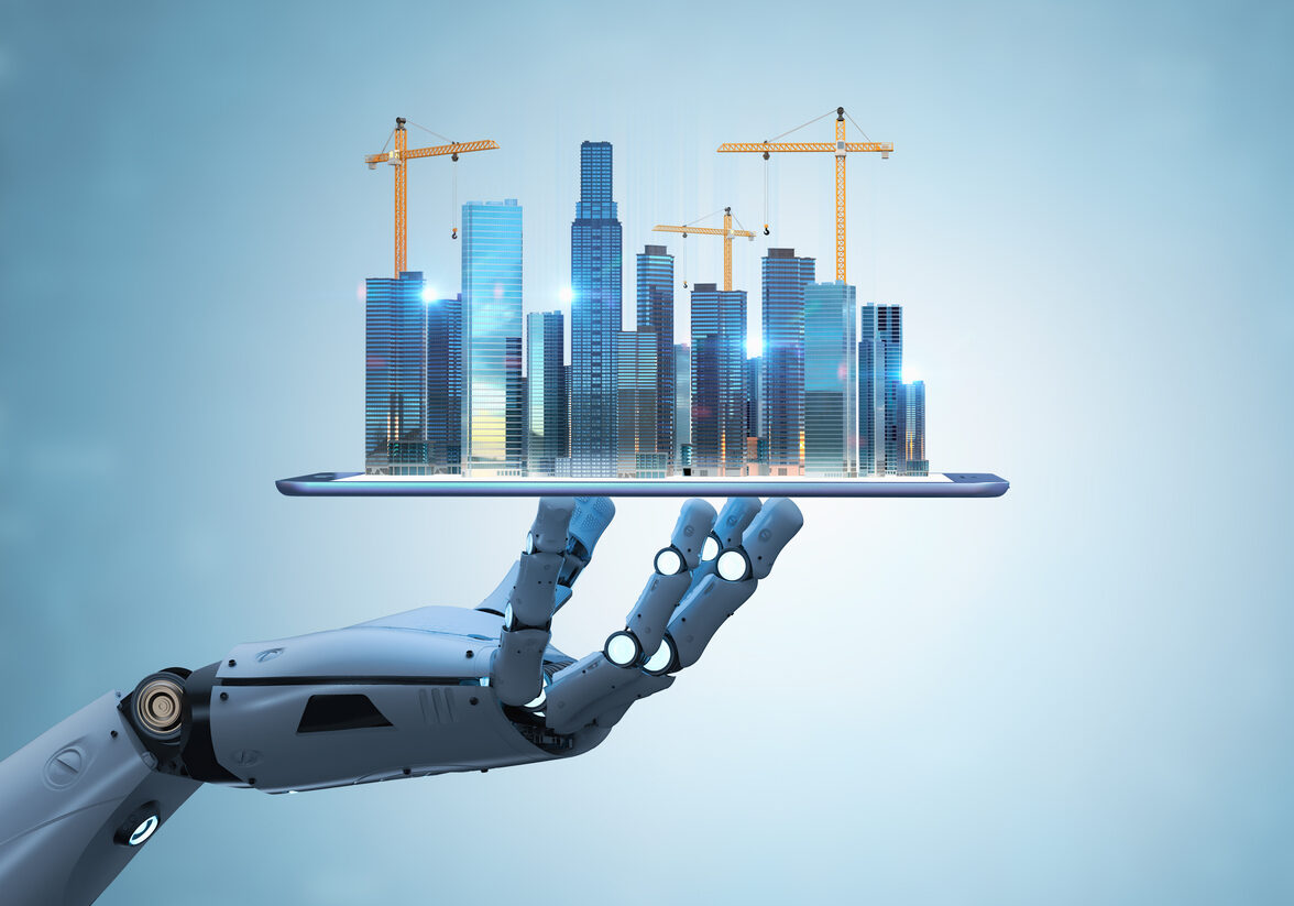 smart city with robot and development city