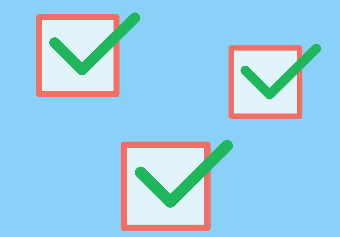three check marks